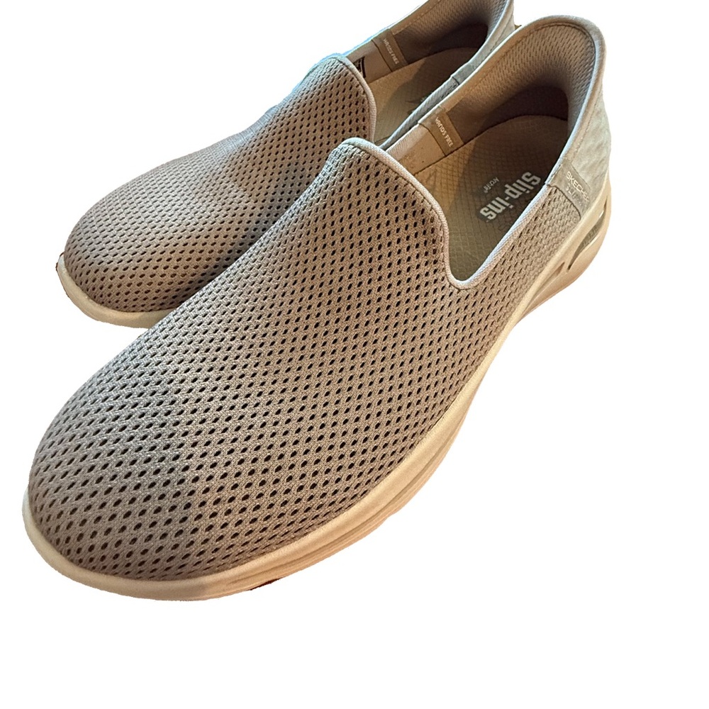 Skechers Taupe Mesh Slip-Ins Loafers
